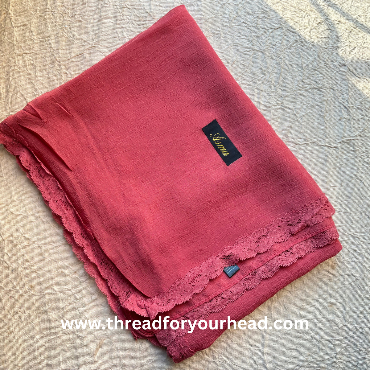 rose pink- Lace Georgette hijab