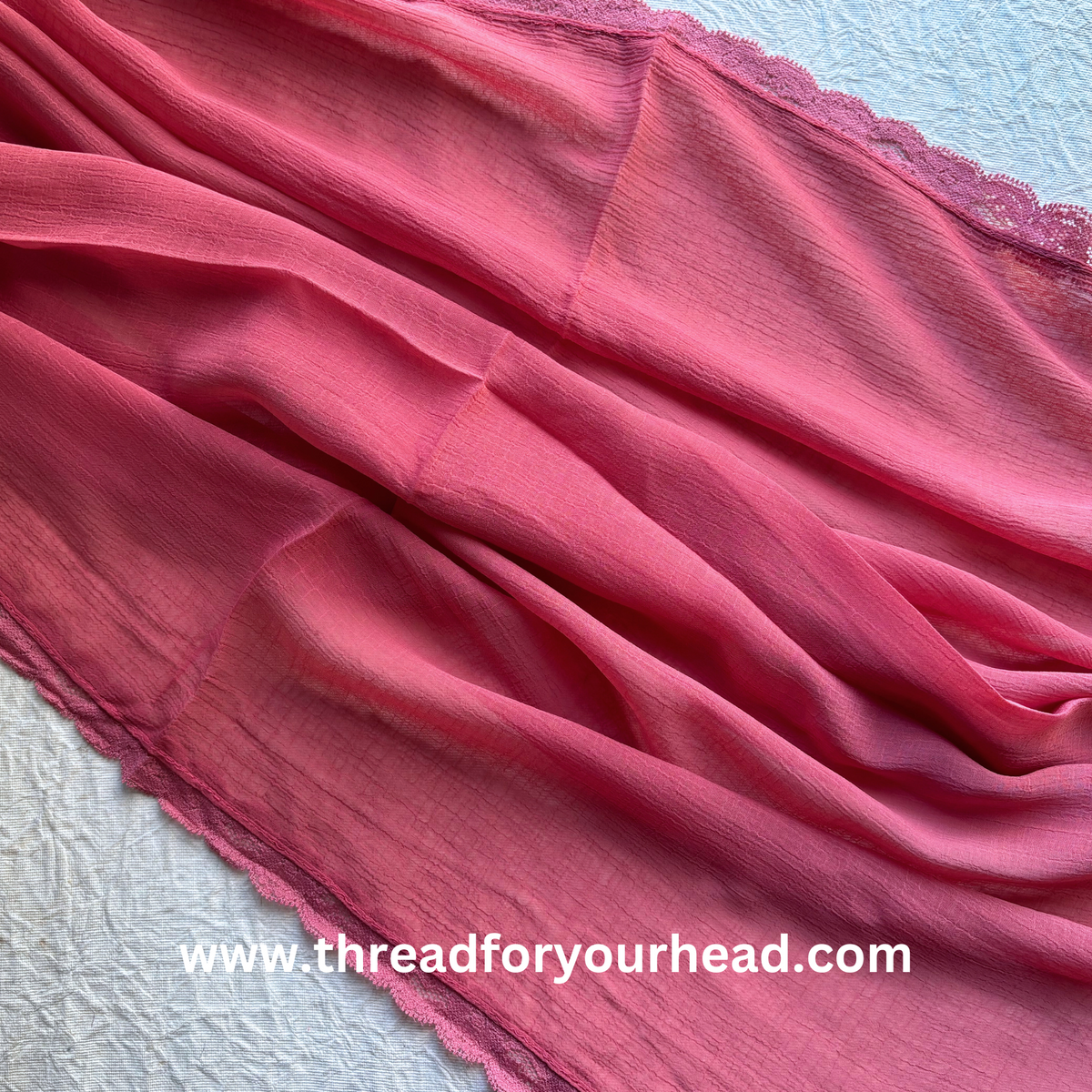 rose pink- Lace Georgette hijab