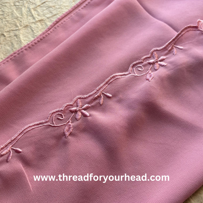 rose pink - Scallop Georgette hijab