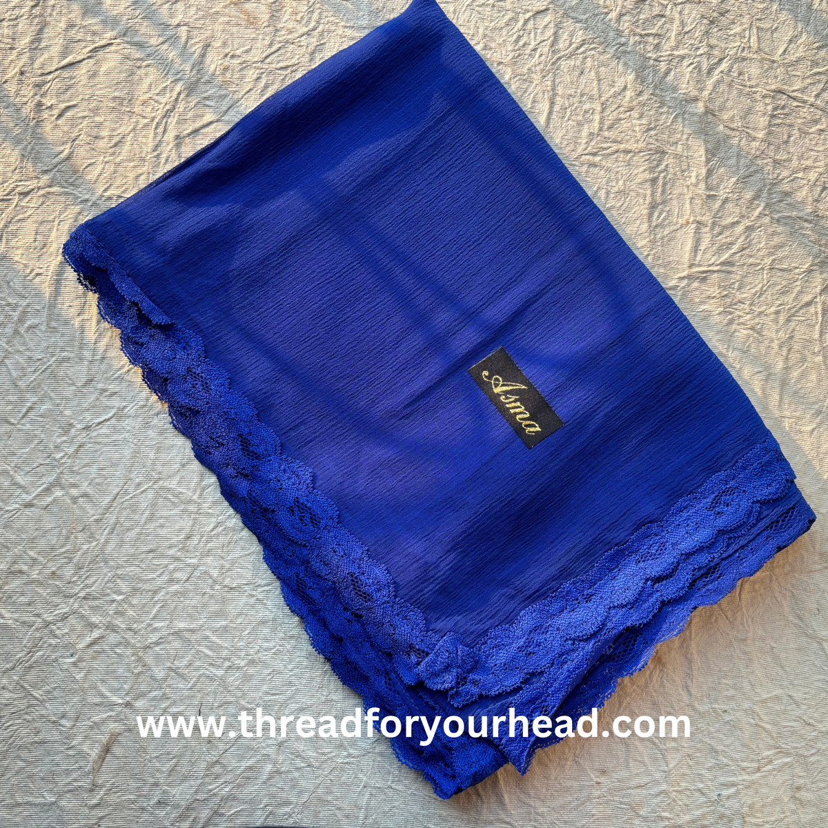 royal blue- Lace Georgette hijab