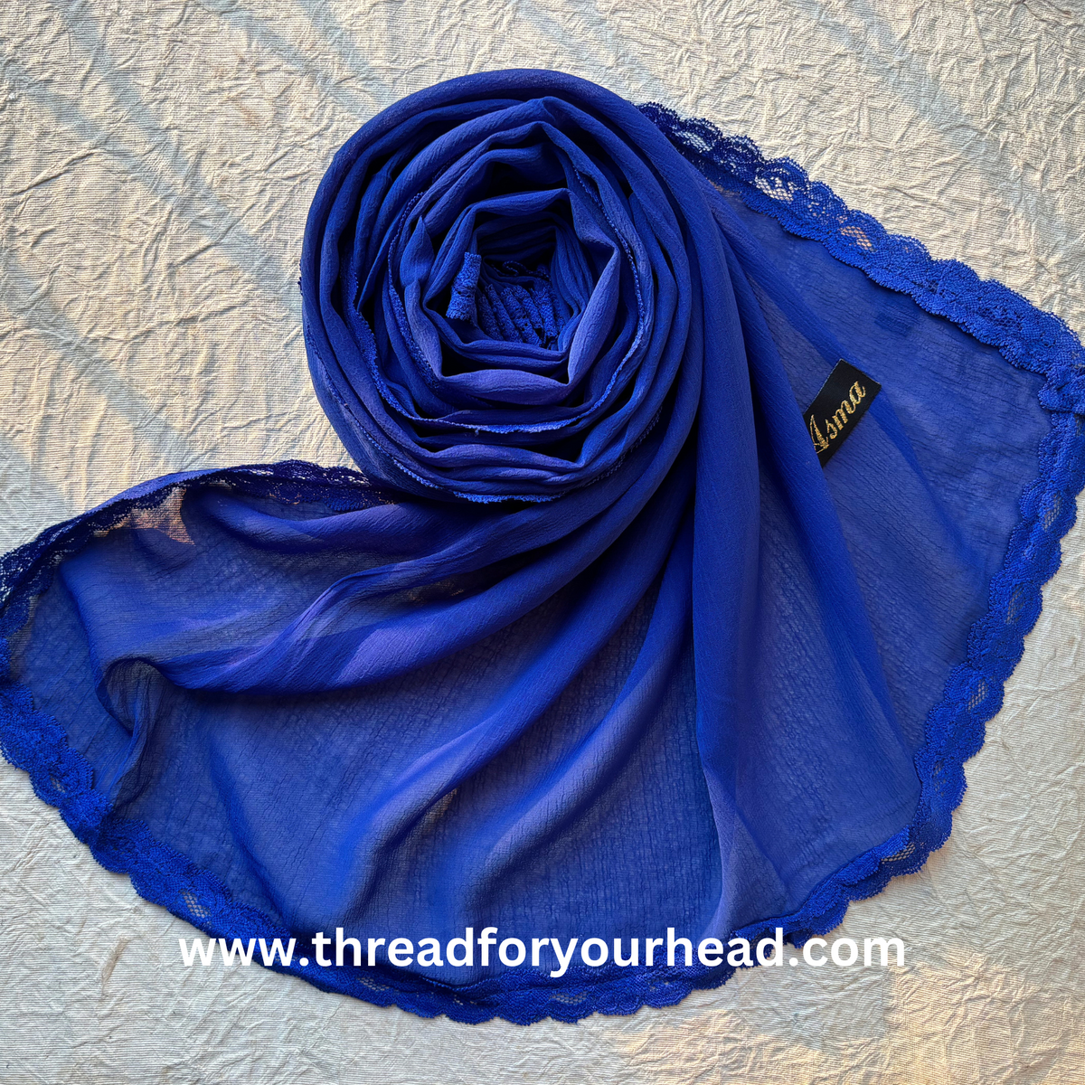 royal blue- Lace Georgette hijab