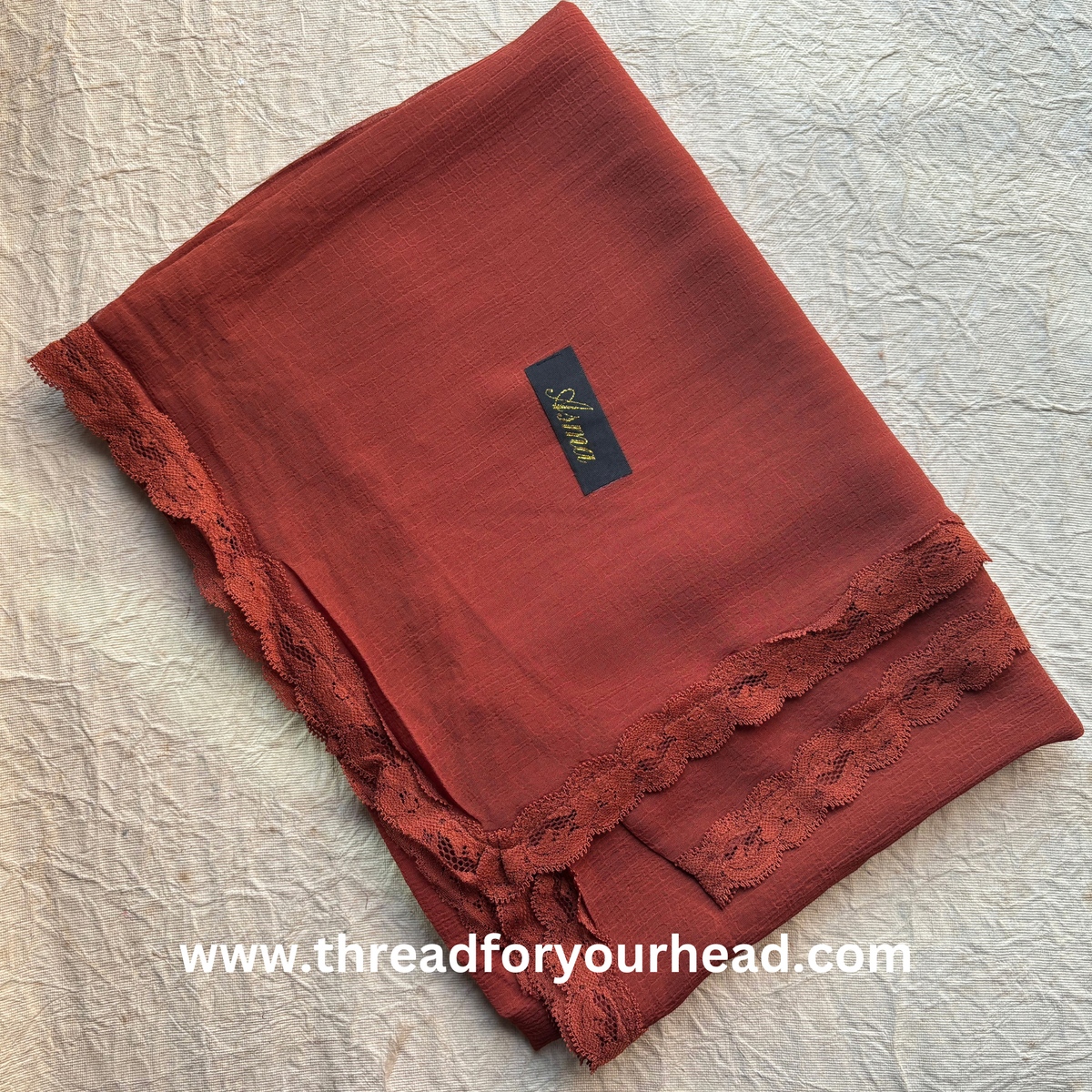 russet- Lace Georgette hijab