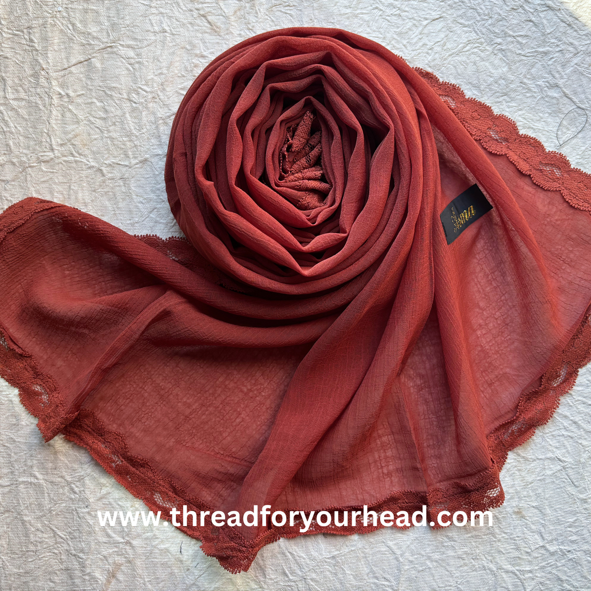 russet- Lace Georgette hijab