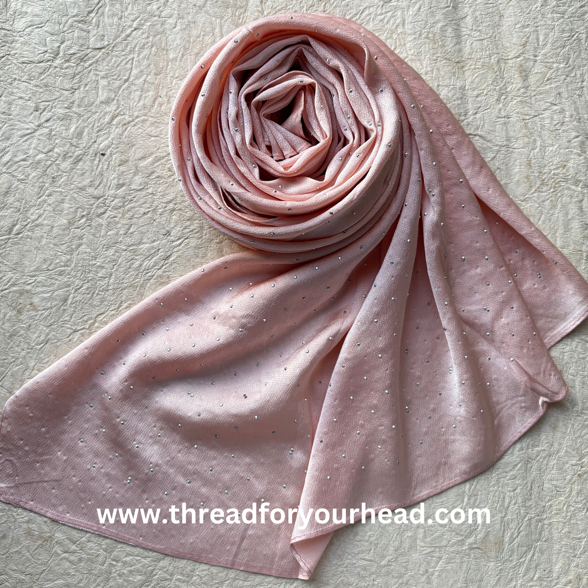 Salmon pink - bubble satin diamond