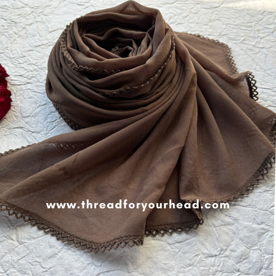 sand - Crochet Georgette hijab