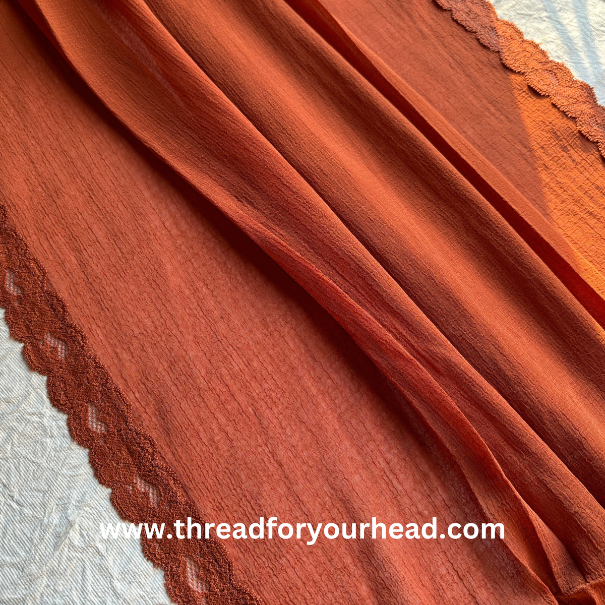 tan - Lace Georgette hijab