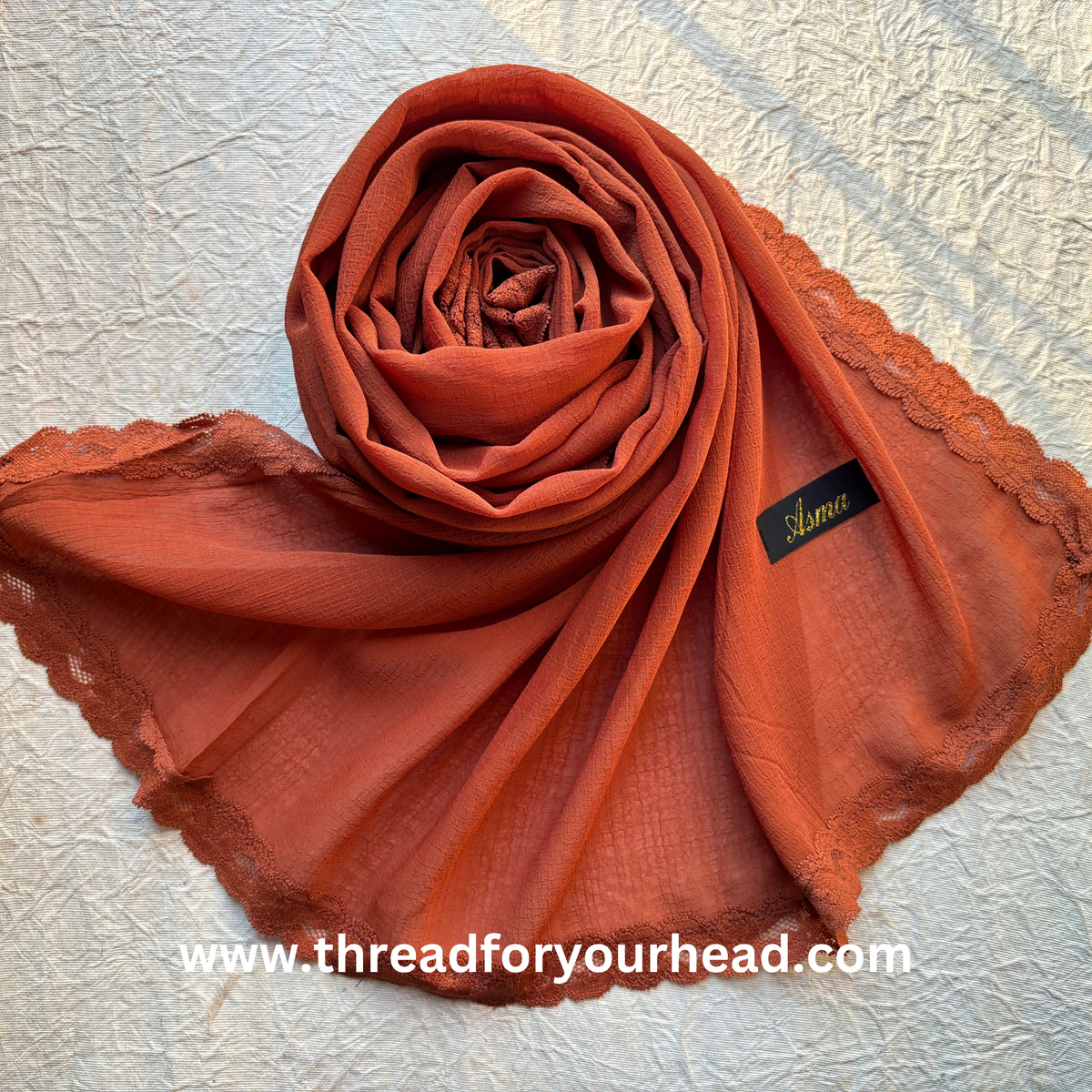 tan - Lace Georgette hijab