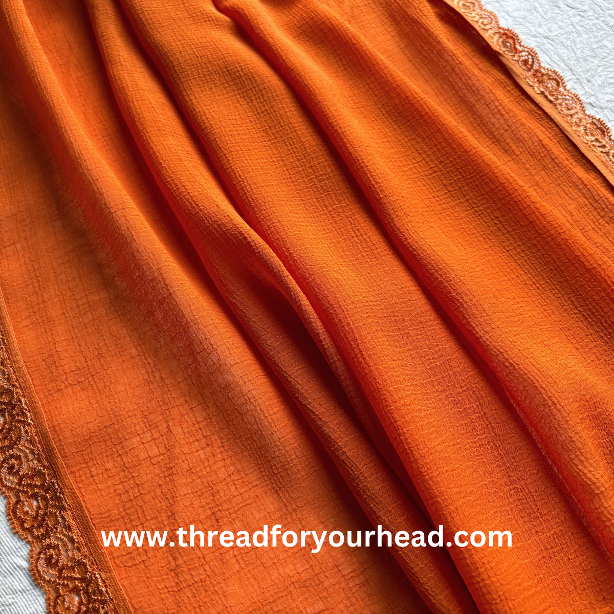 tangerine- Lace Georgette hijab