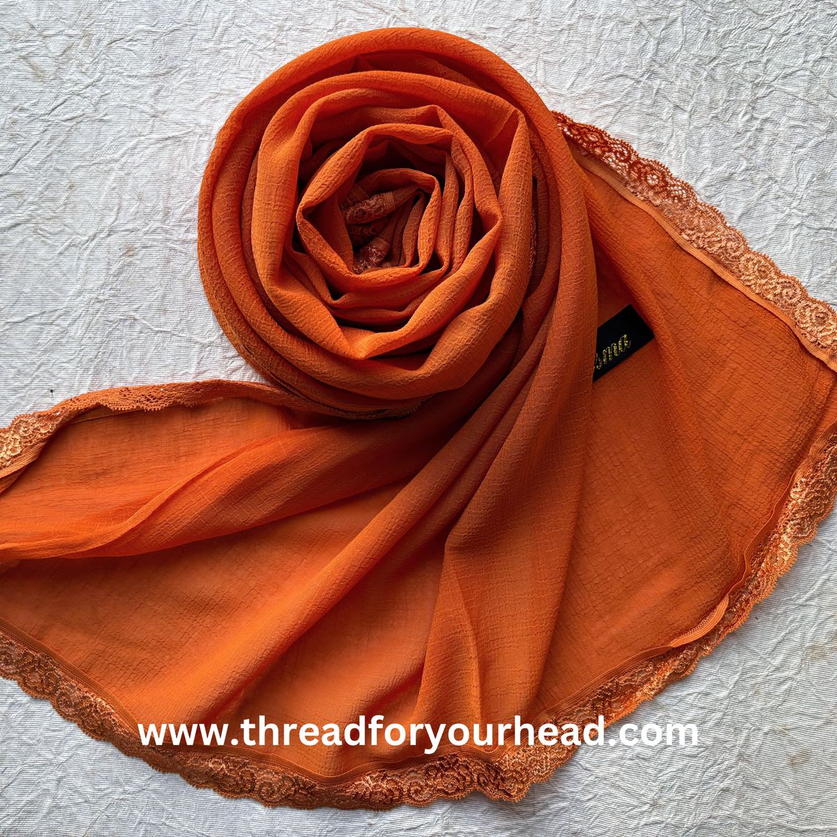 tangerine- Lace Georgette hijab