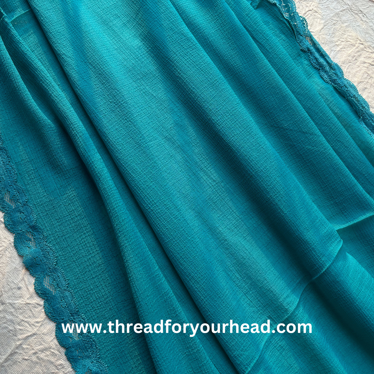 teal- Lace Georgette hijab