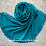 teal- Lace Georgette hijab