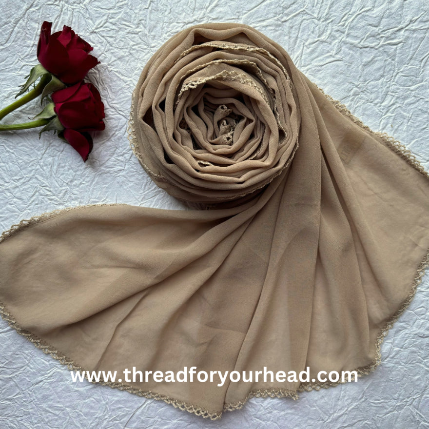 wheat - Crochet Georgette hijab