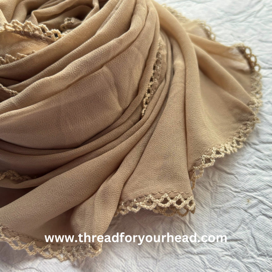 wheat - Crochet Georgette hijab