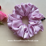 Pink volumizing satin scrunchie