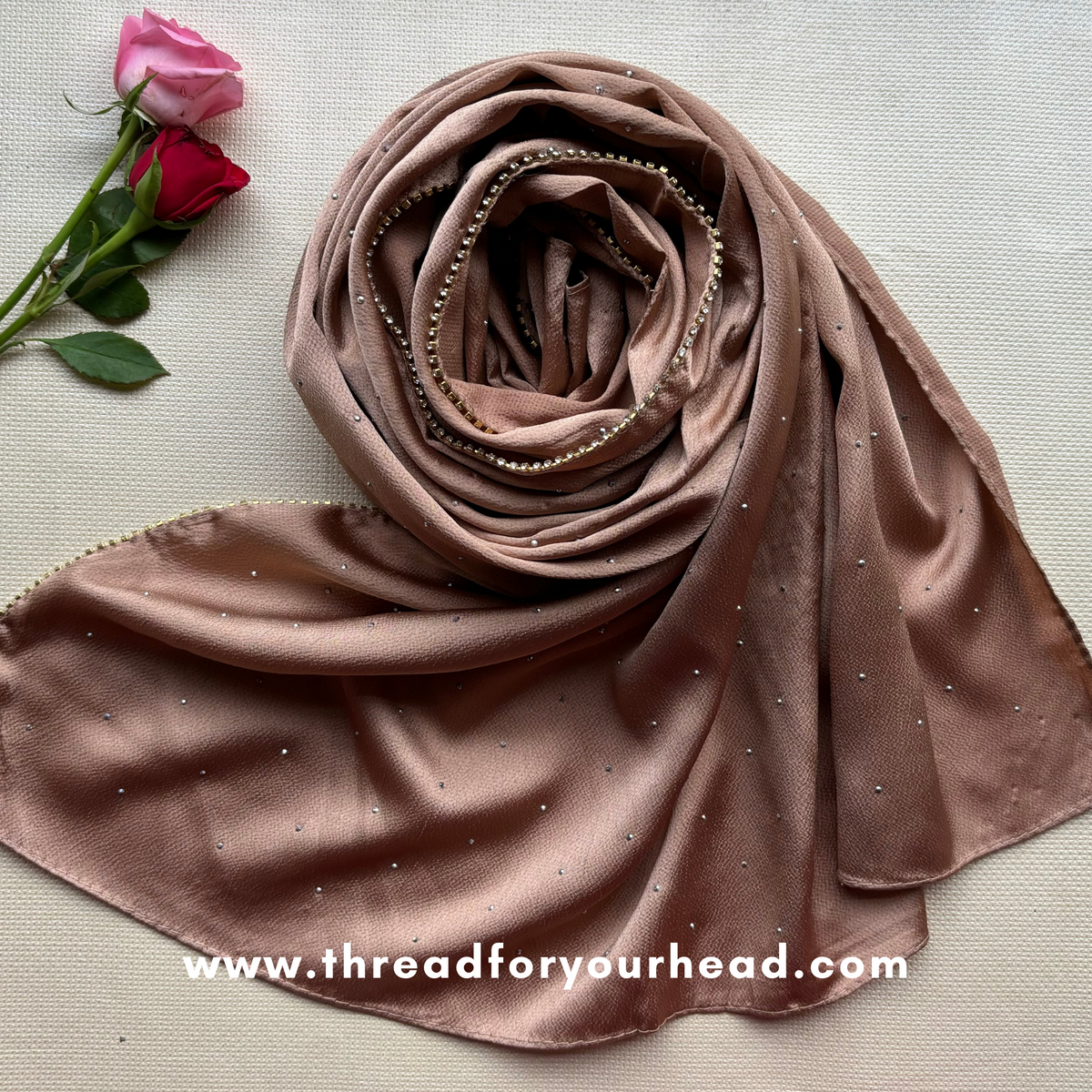 Molten gold- Rhinestone satin