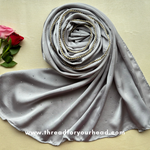 Silver- Rhinestone satin