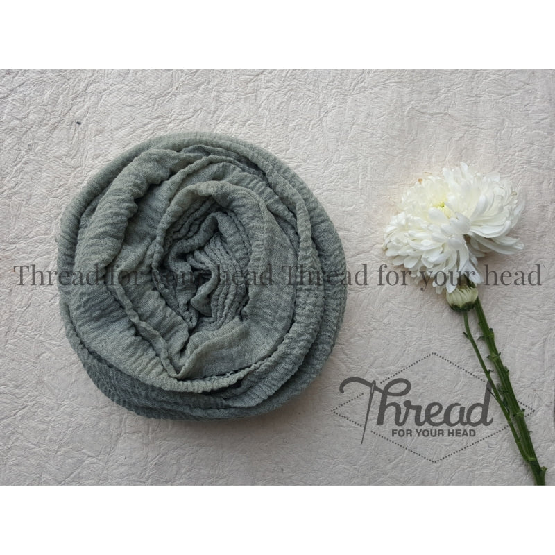 crinkled cotton hijab- pistachio