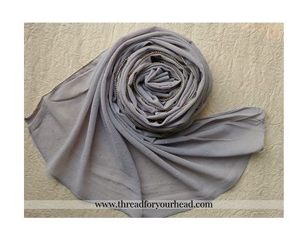 SILVER - RHINESTONE LUXURY HIJAB