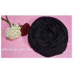 Crinkled cotton hijab- black