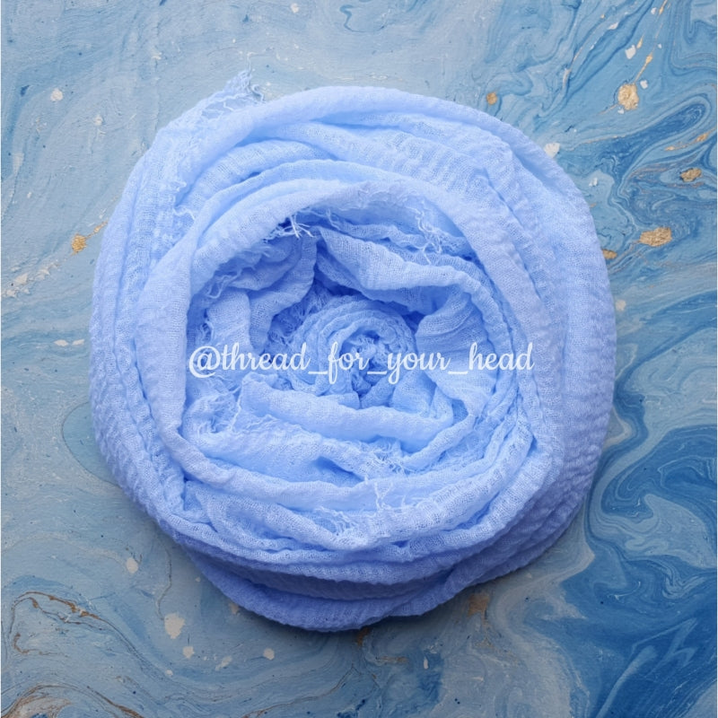 Crinkled cotton hijab- Ice