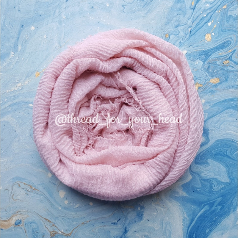 Crinkled cotton hijab- mink pink