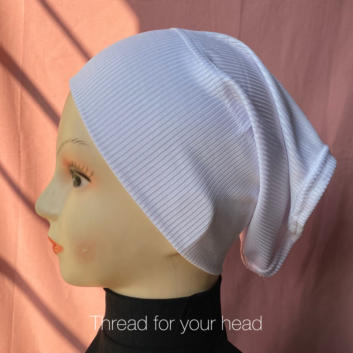 White - ribbed jersey cap