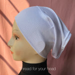 White - ribbed jersey cap