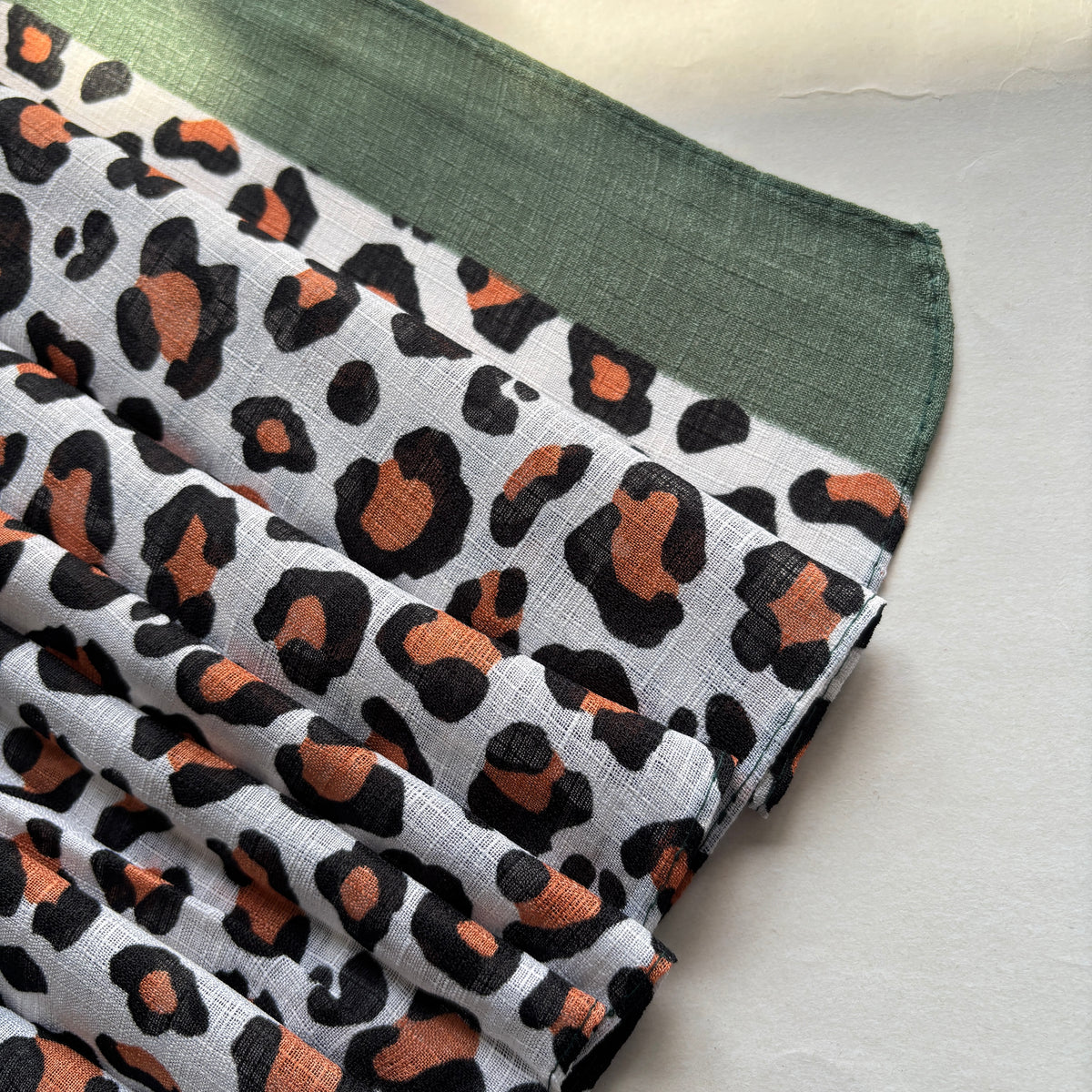 Leopard Printed Cotton - Forest Green