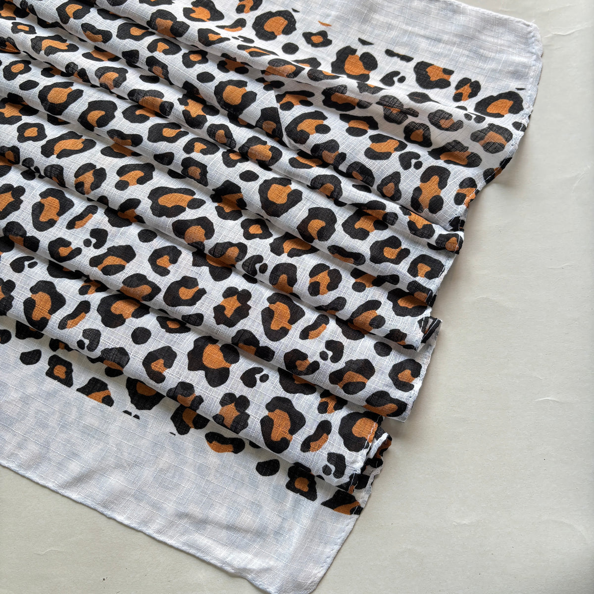 Leopard Printed Cotton - White