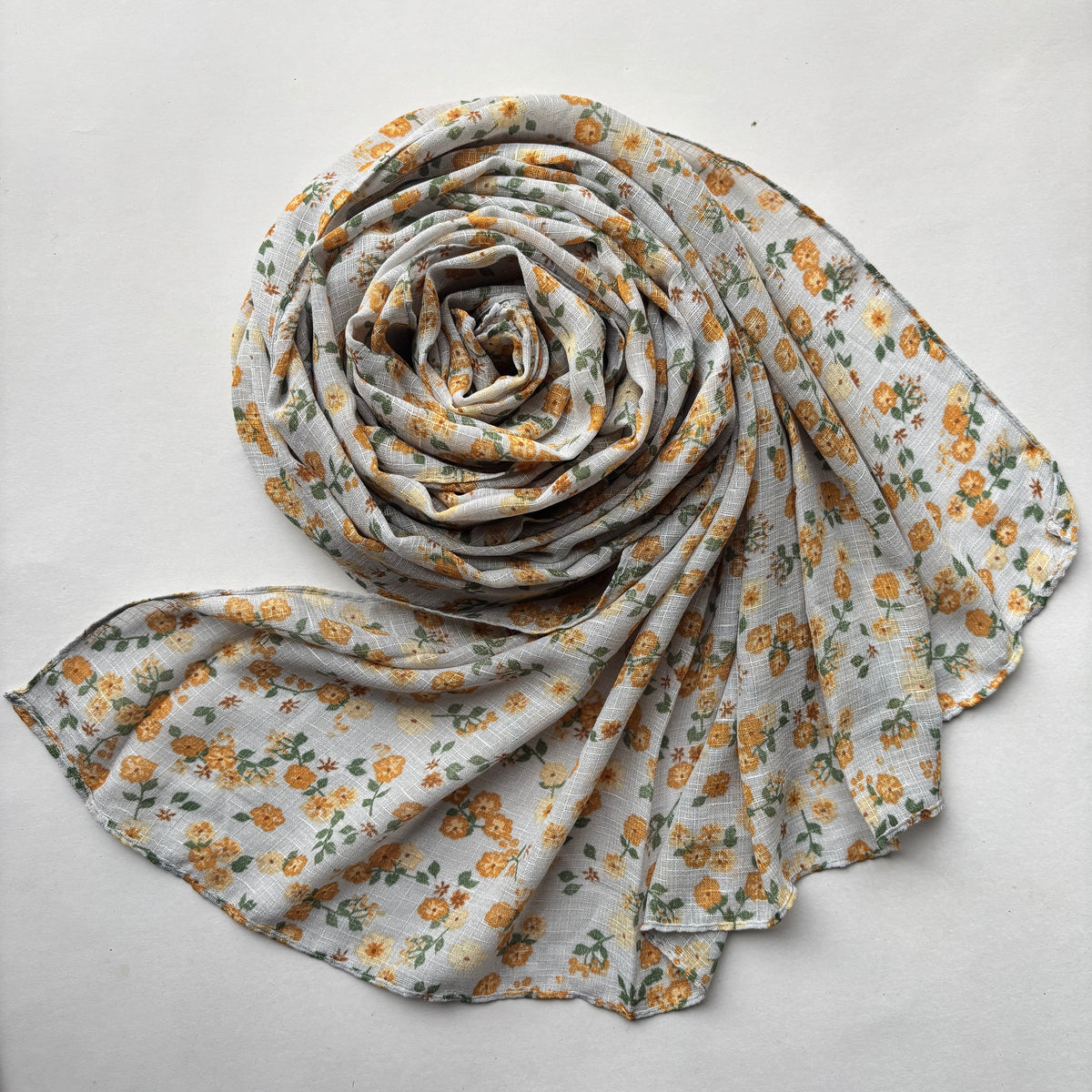 Printed Floral Cotton - Grey