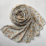 Printed Floral Cotton - Grey