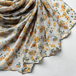 Printed Floral Cotton - Grey