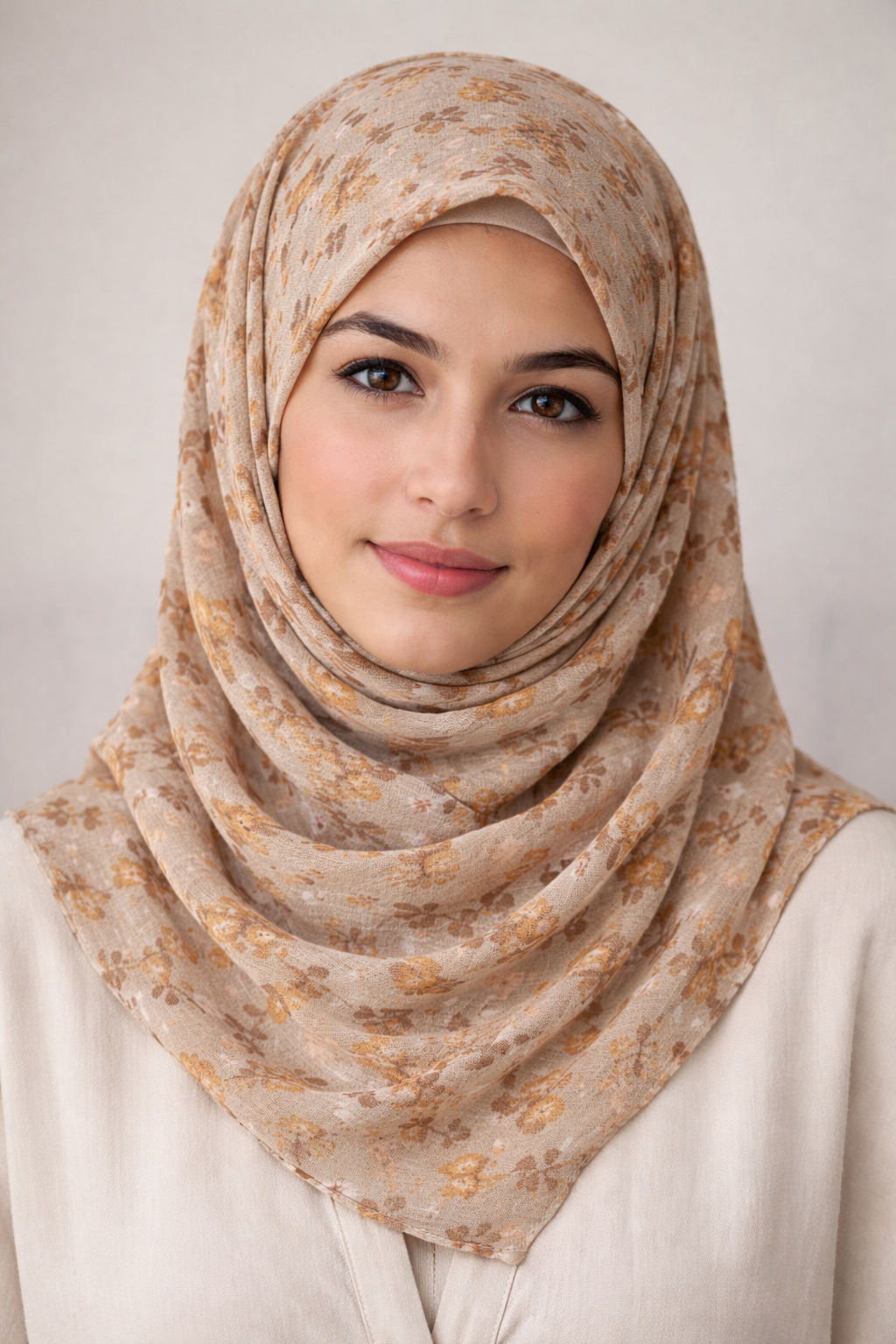 Printed Floral Cotton - Wheat