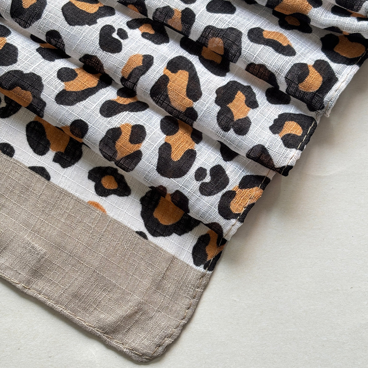 Leopard Printed Cotton - Stone Grey