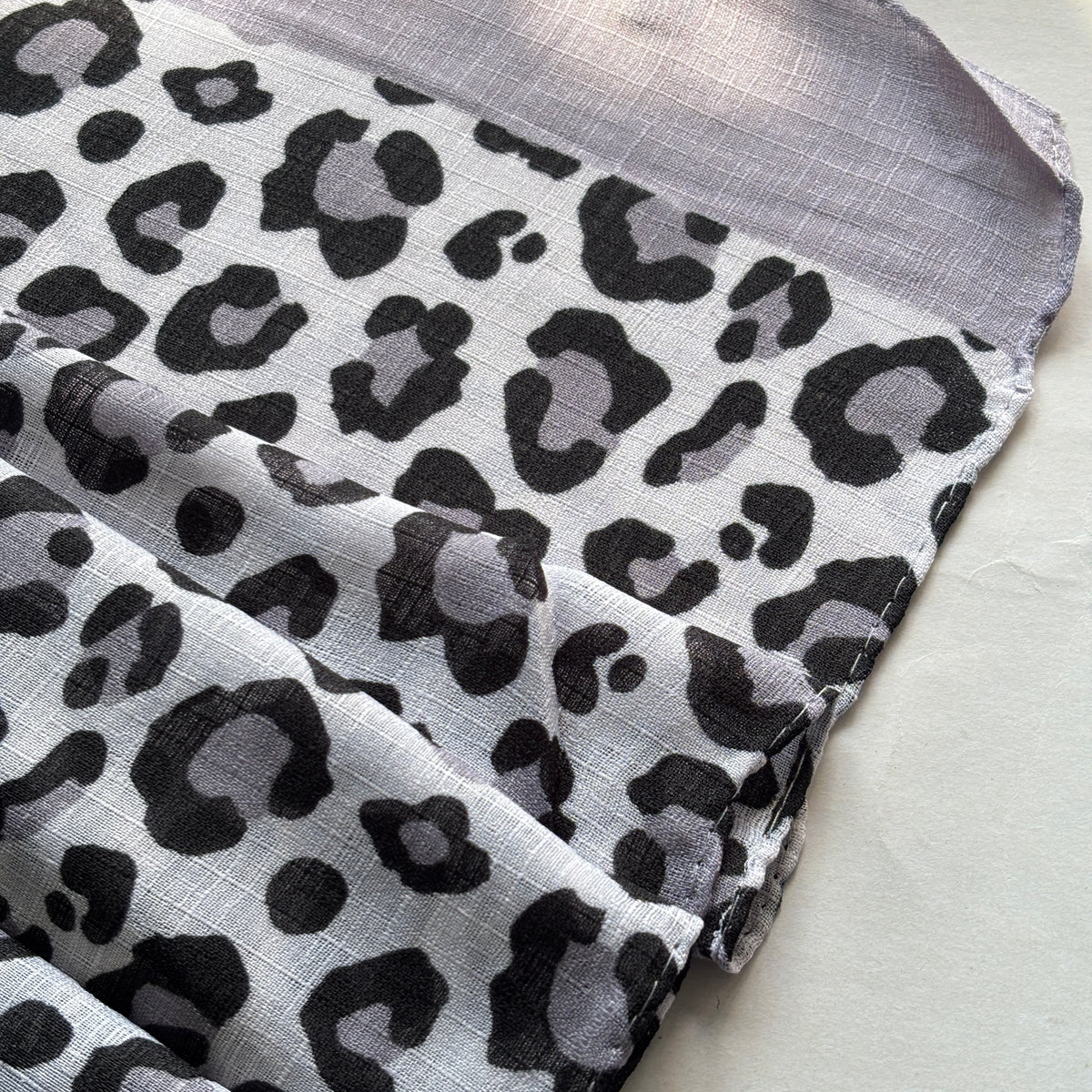 Leopard Printed Cotton - Steele