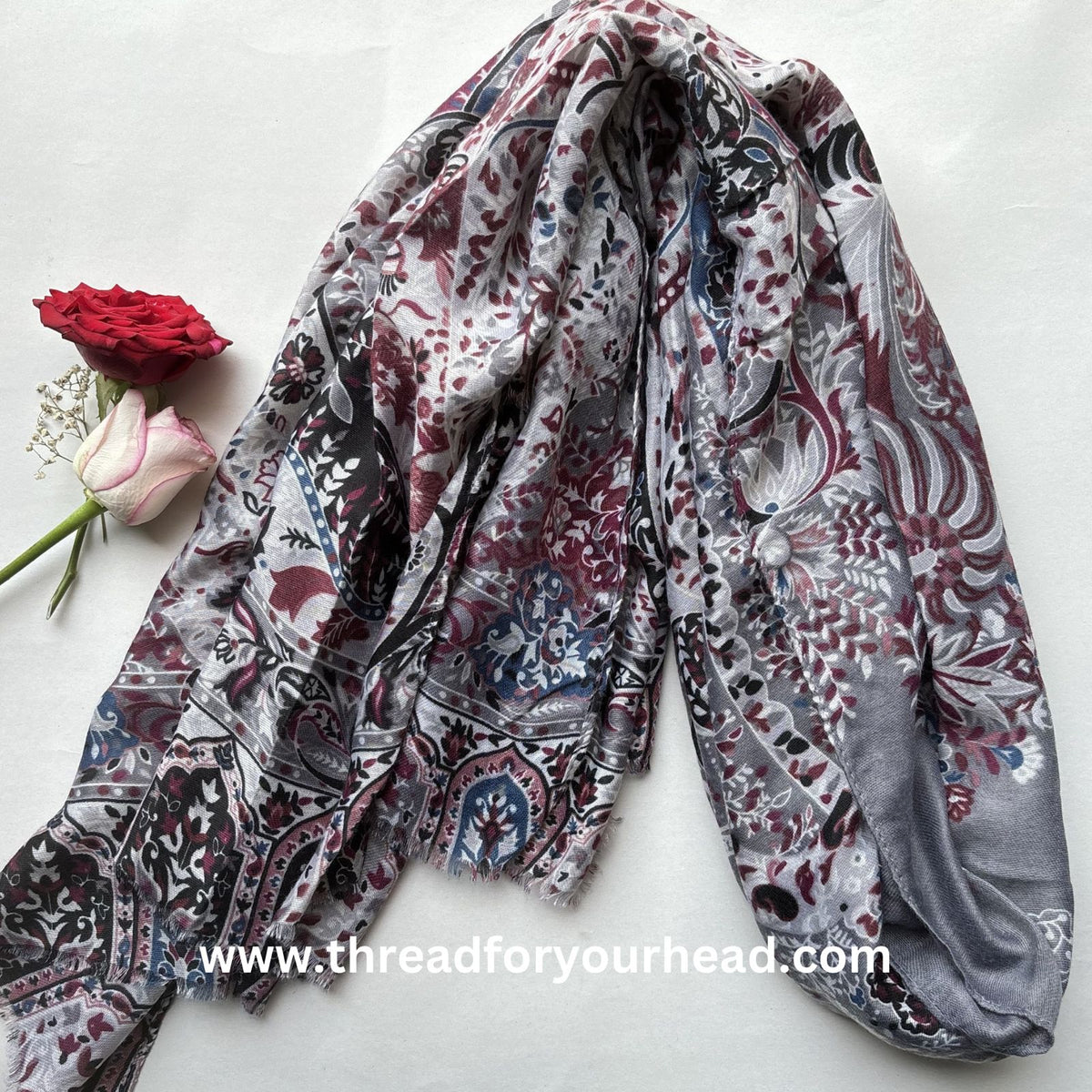 Persian Printed Cotton - Grey