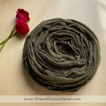 Crinkled cotton hijab- olive green