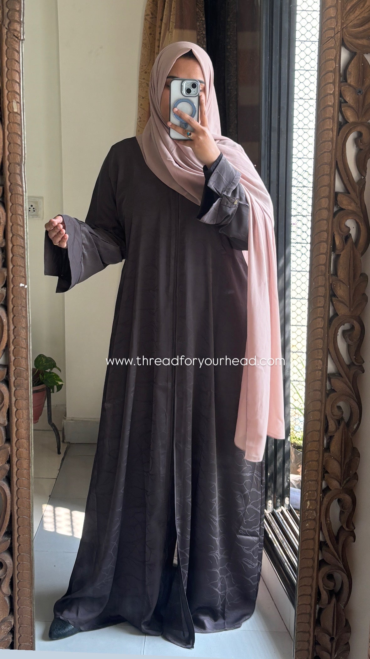 Dark Brown - Basic Texture Abaya
