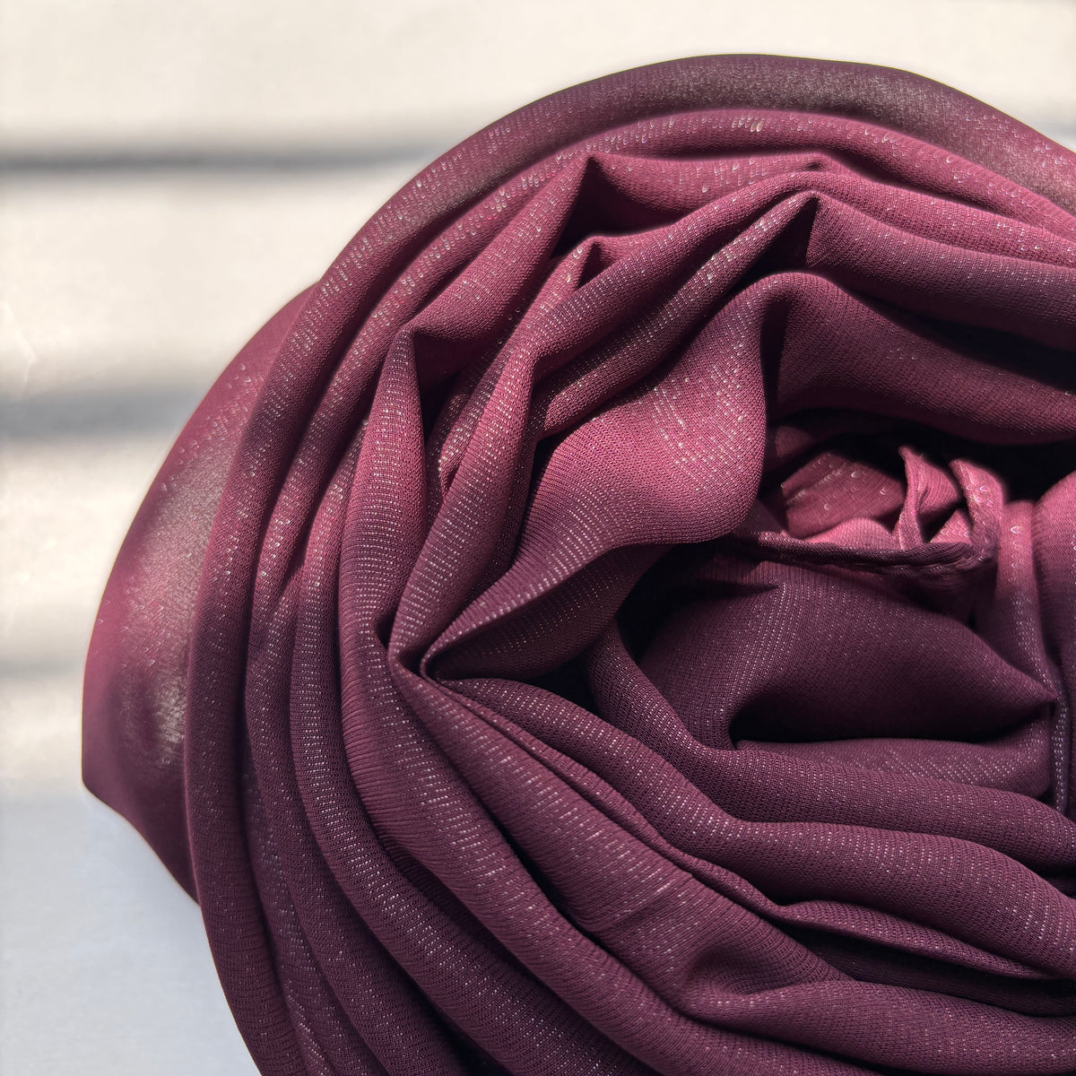 Chiffon Shimmer Hijab - Maroon