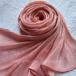 Peach Pink-Diamond Organza shimmer hijab