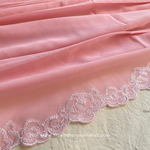 Peach blush-rosette Embroided
