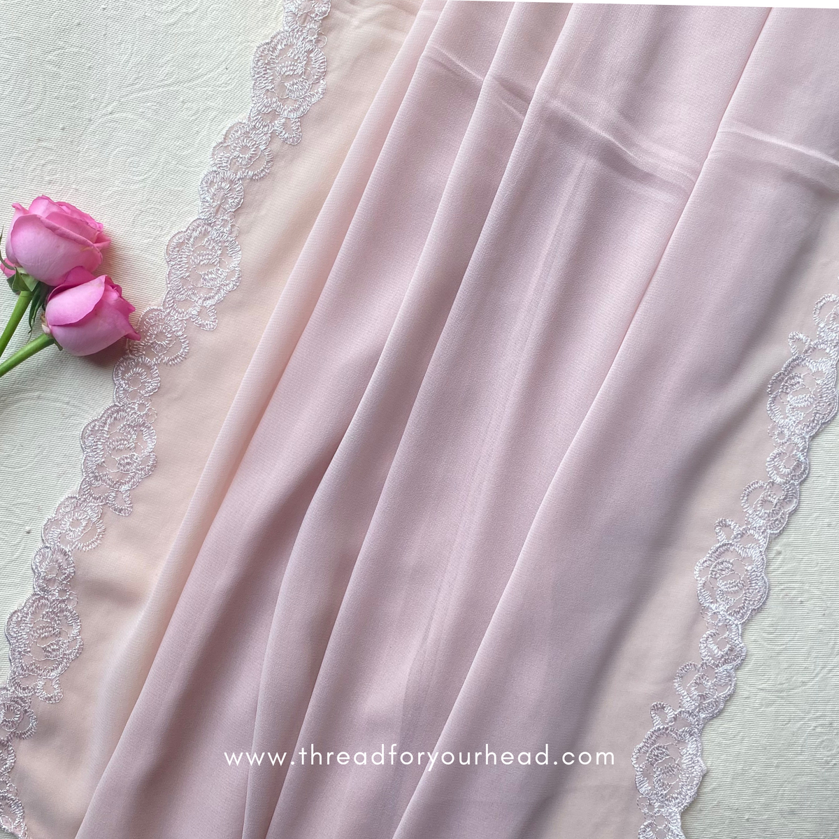 Pink Nude- Rosette Embroided