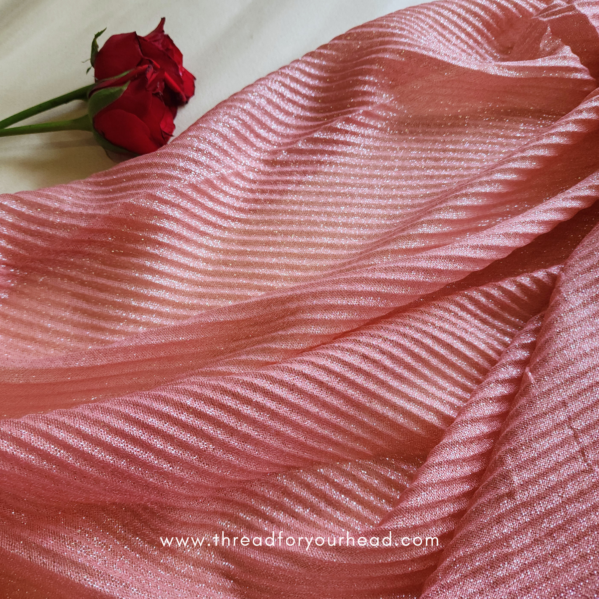 Peach Pink- Pleated shimmer