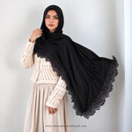 Lace Modal Hijab - Black