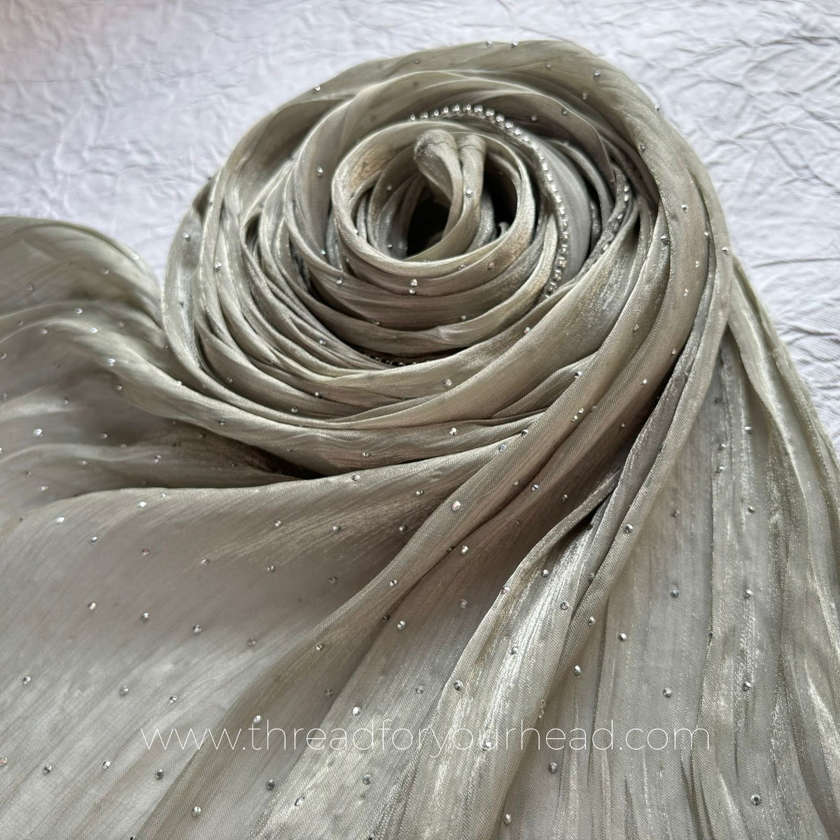 Mint -Diamond Organza shimmer hijab