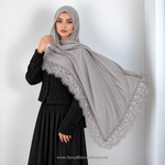 Lace Modal Hijab - Slate Grey