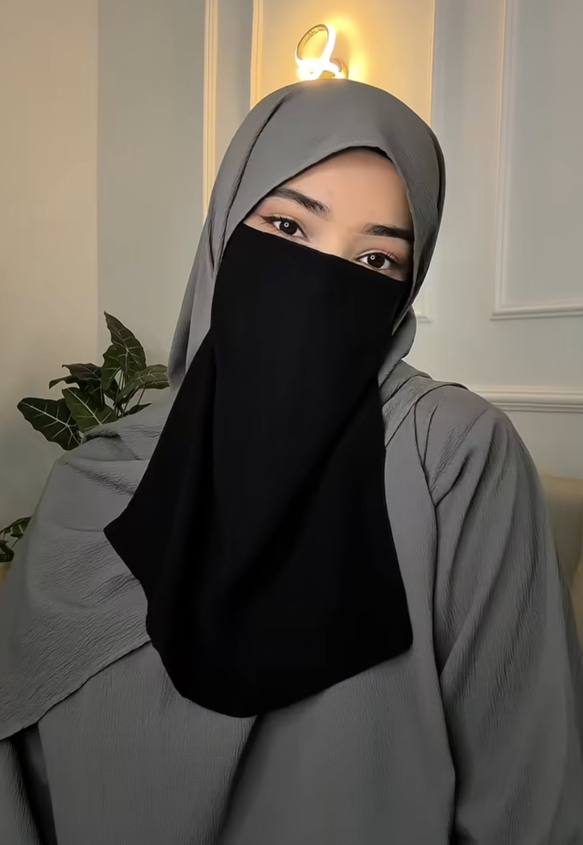 BLACK HALF NAQAB - ELASTIC
