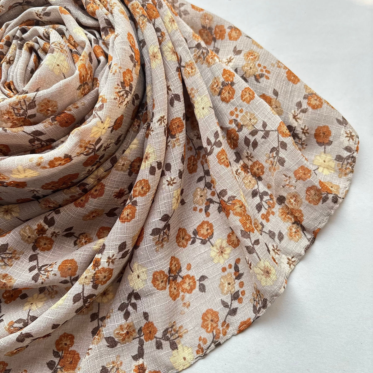 Printed Floral Cotton - Nude