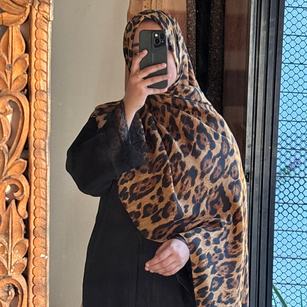Leopard Modal Hijab - Desert Sand