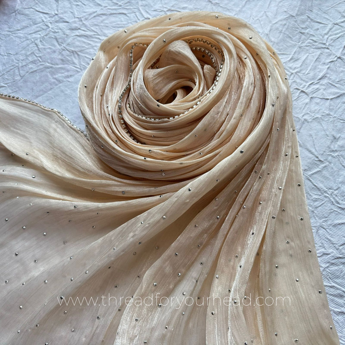 Light Gold -Diamond Organza shimmer hijab